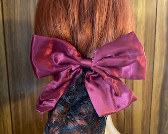 Grote Haar Strik - Rood - Knot Cover - Snood - Spaanse Haar Cover - Ballet Snood Hair Bow