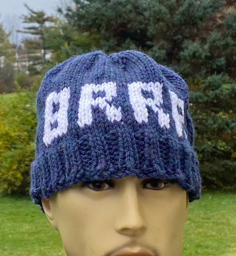 Personalized knit hat, Custom made knit hat, Personalized knit beanie , BRRR hat image 2