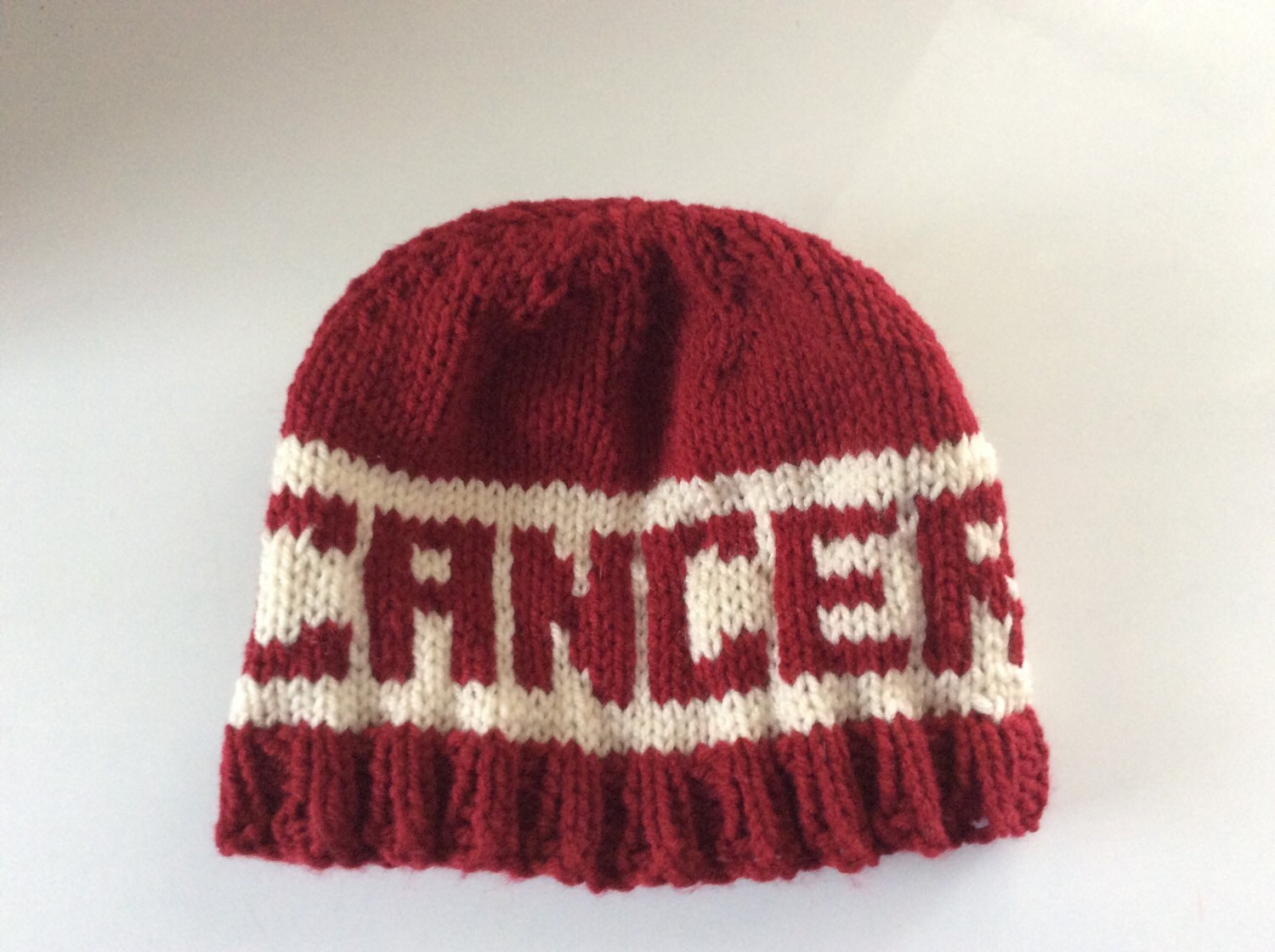 Knit beanie, hat, cancer sucks chemo 