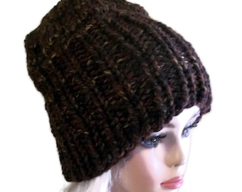 Knit Slouch Beanie Hat Pattern PDF