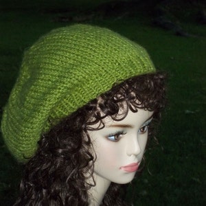 Knit Slouch Hat Pattern PDF image 1