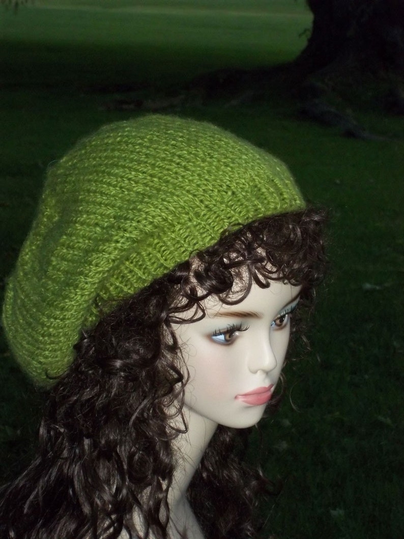 Knit Slouch Hat Pattern PDF image 1