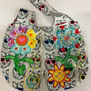 Japanese Knot bag, embroidered,  hippie bag. Wristlet