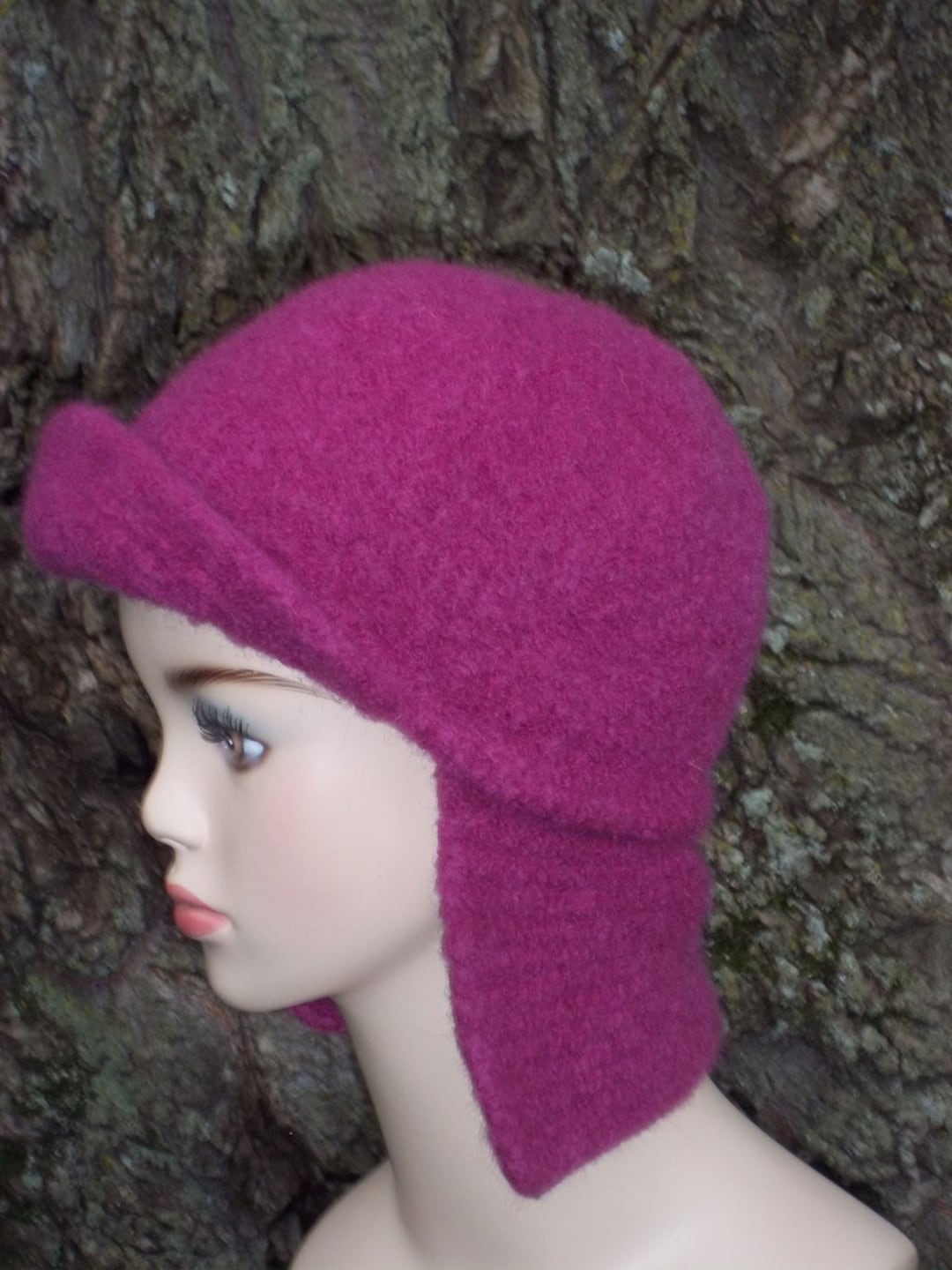 Pattern Knit Earflap Hat Felted - Etsy