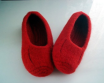 Knit Felt Slippers Women Men Children non slip bottom