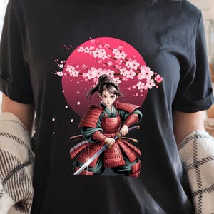 Sakura Samurai Girl T-Shirt: Feminist Anime Warrior Tee