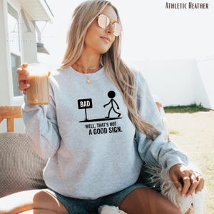 面白い棒人間Tシャツ、それは良くない兆候Tシャツ、ブラックユーモアグラフィックTシャツ