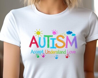 Camiseta de Pincelada para Concientización sobre el Autismo: Camiseta con Piezas de Rompecabezas