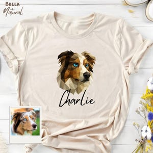 Custom Pet Portrait T-Shirt: Geometric Dog & Cat Graphic Tee