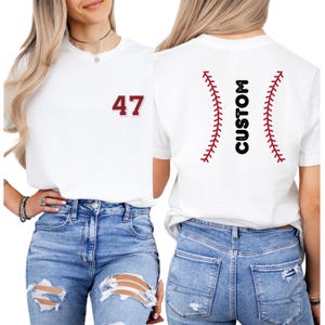 Custom Baseball Number and Name T-shirt, Comfort Colors Baseball Custom Shirt, Custom Baseball, Baseball Mom Tee, Personalized Baseball