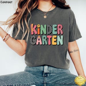 Kindergarten Teacher Shirt: Retro Comfort Colors Tee