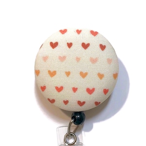 Boho Rainbow Hearts Retractable Badge Reel, Valentine&#39;s Day, Gift For Her, Nurse ID Holder, Teacher Name Badge Holder, Earth Tones, Id Pull