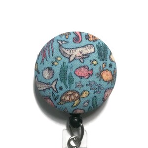 Carretel de crachá de vida marinha, porta-crachá, melhor presente para professores, prendedor fofo para crachá de enfermeira, porta-crachá de tubarão, puxador de crachá azul, presente para menos de 10