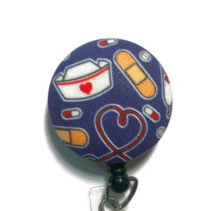 Carretel de crachá de enfermeira, crachá de identificação retrátil, porta-crachá de nome, clipe de crachá de identificação, melhor presente de enfermeira, porta-crachá médico, porta-crachá de nome, crachá de Dr.