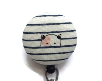 Cute Cat Badge Reel,  Retractable Badge Holder, Id Badge Clip, Name Badge Holder, Badge Pull,  Badge Reel Nurse, Best Teacher Gift