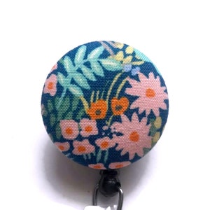 Rifle Paper Co Floral Badge Reel Meadow - Retractable Badge Holder - Nurse Name Badge Holder - Badge Pull - Id Badge Clip - Key Card Holder