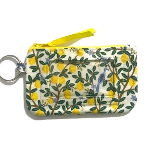 Monedero de identificación de llavero, Rifle Paper Co Lemon Grove, titular de identificación de estudiante, billetera pequeña, titular de tarjeta de crédito, monedero floral, mejor regalo para ella