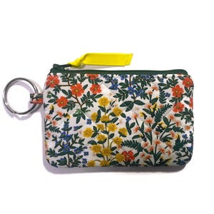 Wildwood Garden de Rifle Paper Co., llavero acolchado pequeño con cremallera, tarjetero, monedero, minicartera, estuche para auriculares, regalo para ella