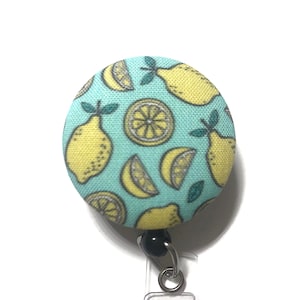 Zitrone Abzeichen Reel, Krankenschwester Abzeichen Reel, Id Badge Clip, einziehbare Abzeichen Halter, Fruit Print, Lehrer Abzeichen Reel, austauschbar, Badge Pull