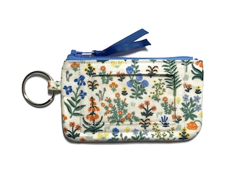 Rifle Paper Co Menagerie Keychain Id Wallet, Photo ID Holder, Floral Card Case, Small Zipper Coin Purse, Minimal Card Wallet, Gift For Her