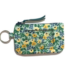 Rifle Paper Co Rosa Floral ID Wallet Keychain, Coin Purse