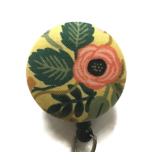 Floral Badge Reel - Rifle Paper Co Primavera - Nurse ID Badge Holder - Interchangeable - Flower Badge Reel - Id Badge Clip - Gift Under 10