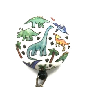 Retractable Badge Reel Watercolor Design Perfect Teacher Gift Cute Animal Pattern ID Holder Clip Swivel Attachment School Name Tag Display Professional Accessory Classroom Essential Durable Construction Daily Use Functional Office Worker