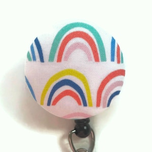 Rainbow Badge Reel - Nurse Badge Reel - Interchangeable - Id Badge Clip - Modern Badge Pull - Badge Reel Cover - Name Badge Holder