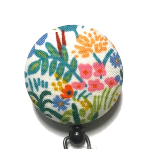 Rifle Paper Co Badge Reel - Best Gift For Nurse - English Garden Floral - RN Badge Pull - Teacher Id Badge Clip - Name Badge Holder