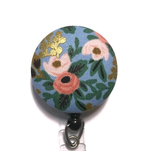 Rifle Paper Co, Rosa Chambray Floral Badge Reel, Nurse Badge Reel, Badge Clip, Retractable Badge Holder, Badge Lanyard, Best Teacher Gift