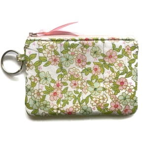 Cartera de mano con diseño floral, llavero acolchado con cremallera, organizador de monedero, tarjetero, monedero, neceser, el mejor regalo para ella.