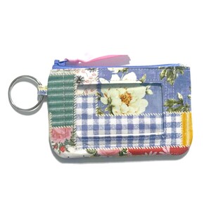 Cartera con llavero de patchwork multicolor, tarjetero pequeño, neceser, mini bolso de mano, organizador de monedero, monedero con cremallera, el mejor regalo para ella.