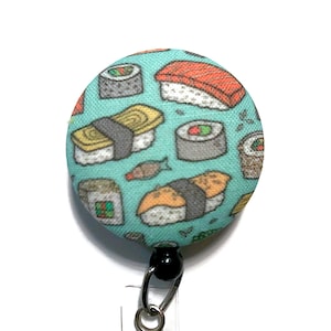 Carretel de crachá de sushi, porta-crachá de identificação, clipe de crachá de enfermeira, crachá de identificação retrátil, porta-crachá de nome, puxador de crachá, melhor presente para professor, porta-chaves