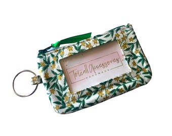 Rifle Paper Co Floral Keychain Id Wallet, Student ID Holder, Keychain Coin Purse, Credit Card Case, Small Zipper Pouch, Gift Under 20