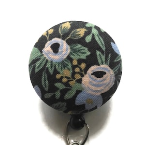 Rifle Paper Co Floral Badge Reel - Rosa Retractable Badge Reel - Interchangeable - Nurse Badge Reel - Name Badge Holder - Id Badge Clip