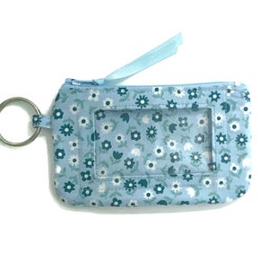 Schlüsselanhänger Ausweishülle, Bilderbuch Blumen Gänseblümchen in Blau, Studenten Id Inhaber, Kleine Reißverschlusstasche, Foto Etui, Geschenk 4 Her, Ruby Star Society