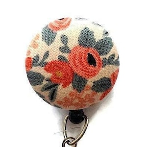 Nurse Badge Reel Retractable Clip Id Badge Holder Name Tag Floral Coral Flower Design Gift Medical Staff Hospital Gift For Co Worker