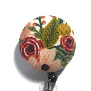 Rifle Paper Co Badge Reel, Garden Party Rose, Retractable Badge Holder, Floral Badge Holder, Nurse Id Badge Clip, Badge Pull, Gift Under 10
