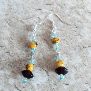 Ohrringe Glas und Kristall Ohrringe zwei gestufte Ohrringe | Etsy