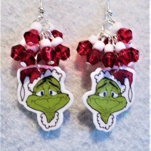 Red White and Green Christmas Earrings, Festive Holiday Earrings, Beaded Christmas Jewelry, Fun Holiday Jewelry, Christmas Gift For Her