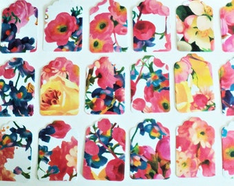 Floral Paper Gift Tags, No Hole Gift Tags, Colorful Price Tags, Rainbow Colors, Party Gift Tags, Birthday Gift Tags, Shower Gift Tags -83ct