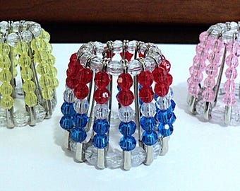 Beaded Night Light Shades, Set Of 3, Lemonade, 4th Of July, Pink Peony