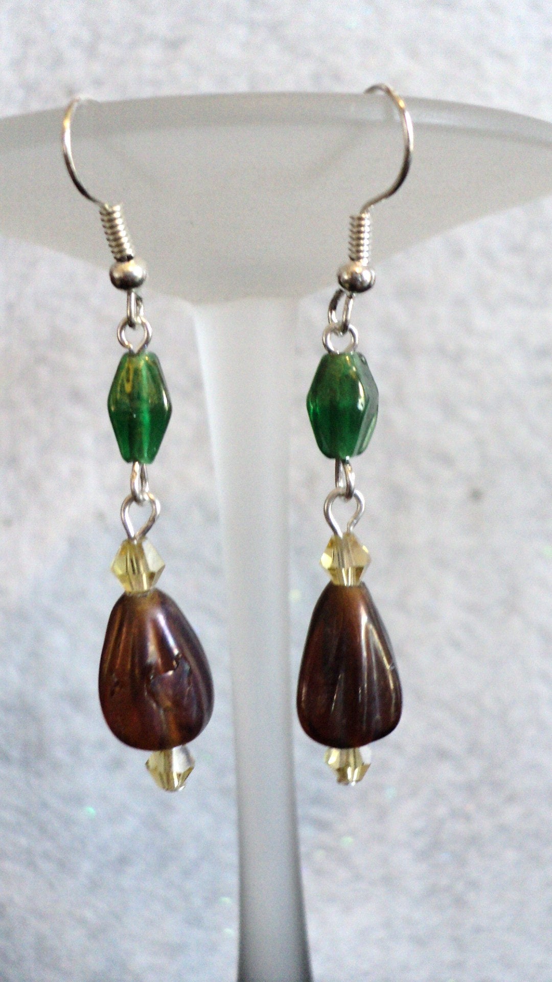 Herbst Ohrringe Grüne und Braune Ohrringe Traditionelle | Etsy