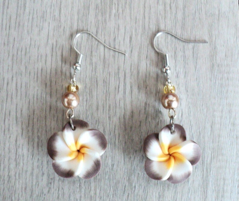 Hawaiian Plumeria Flower Earrings & Necklace Set - Bohemian Summer Beach Jewelry For Women - View #10