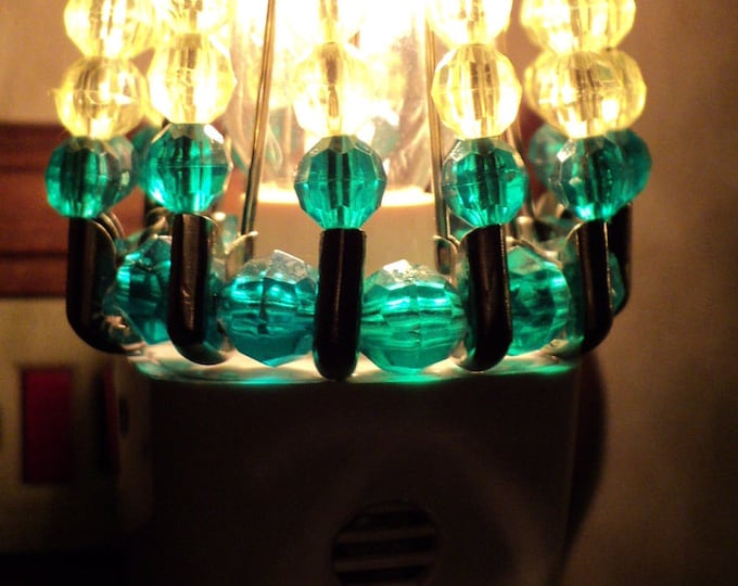 Beaded Night Light Shade SPRING GARDEN Green/ Yellow Etsy