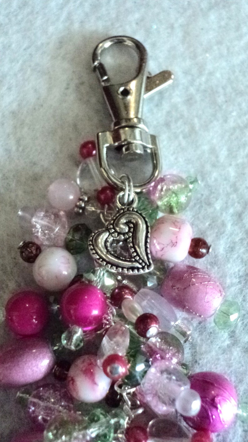 Music Handbag Charm Beaded Purse Charm Purse Accessory Pink Etsy