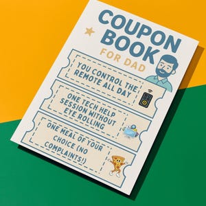 Livro de cupons para o Dia dos Pais para imprimir da Kids – Presente DIY divertido para o pai – Download digital de última hora