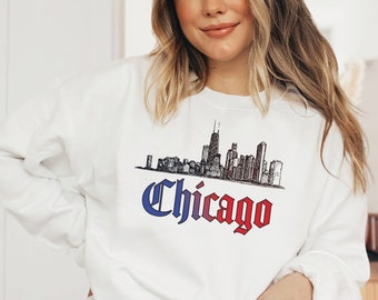 vintage chicago tshirt . goth chicago pride sweatshirt . windy city skyline souvenir mens womens unisex gender neutral