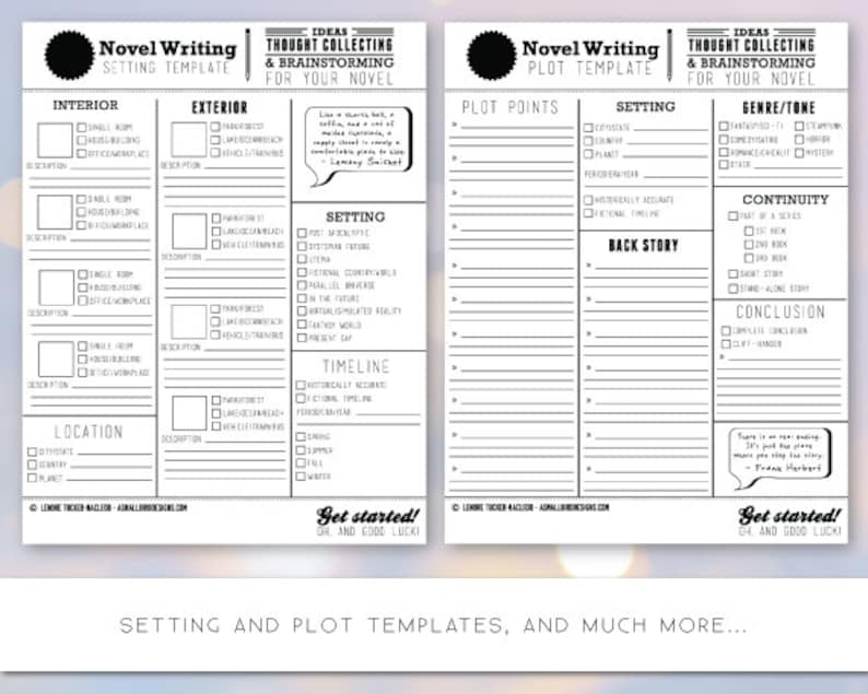 Novel Writing Templates V1 | Etsy