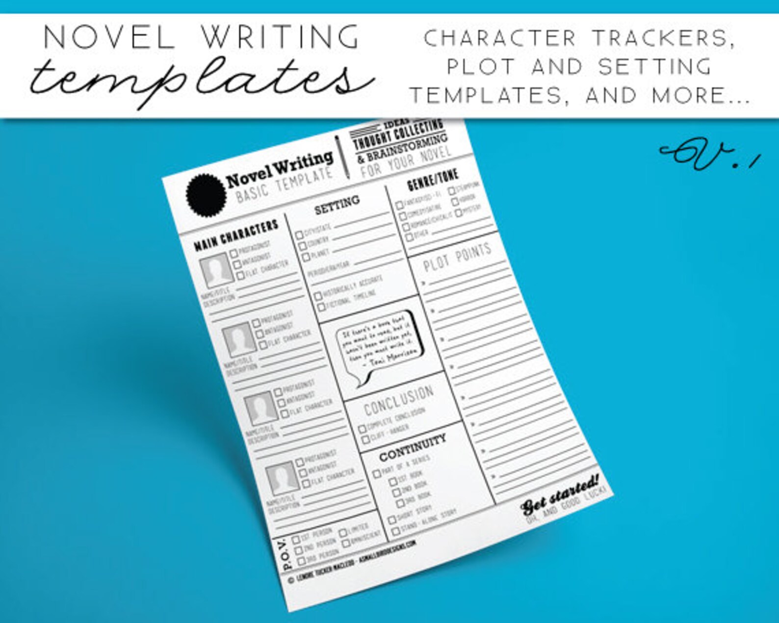 Novel Writing Templates V1 - Etsy